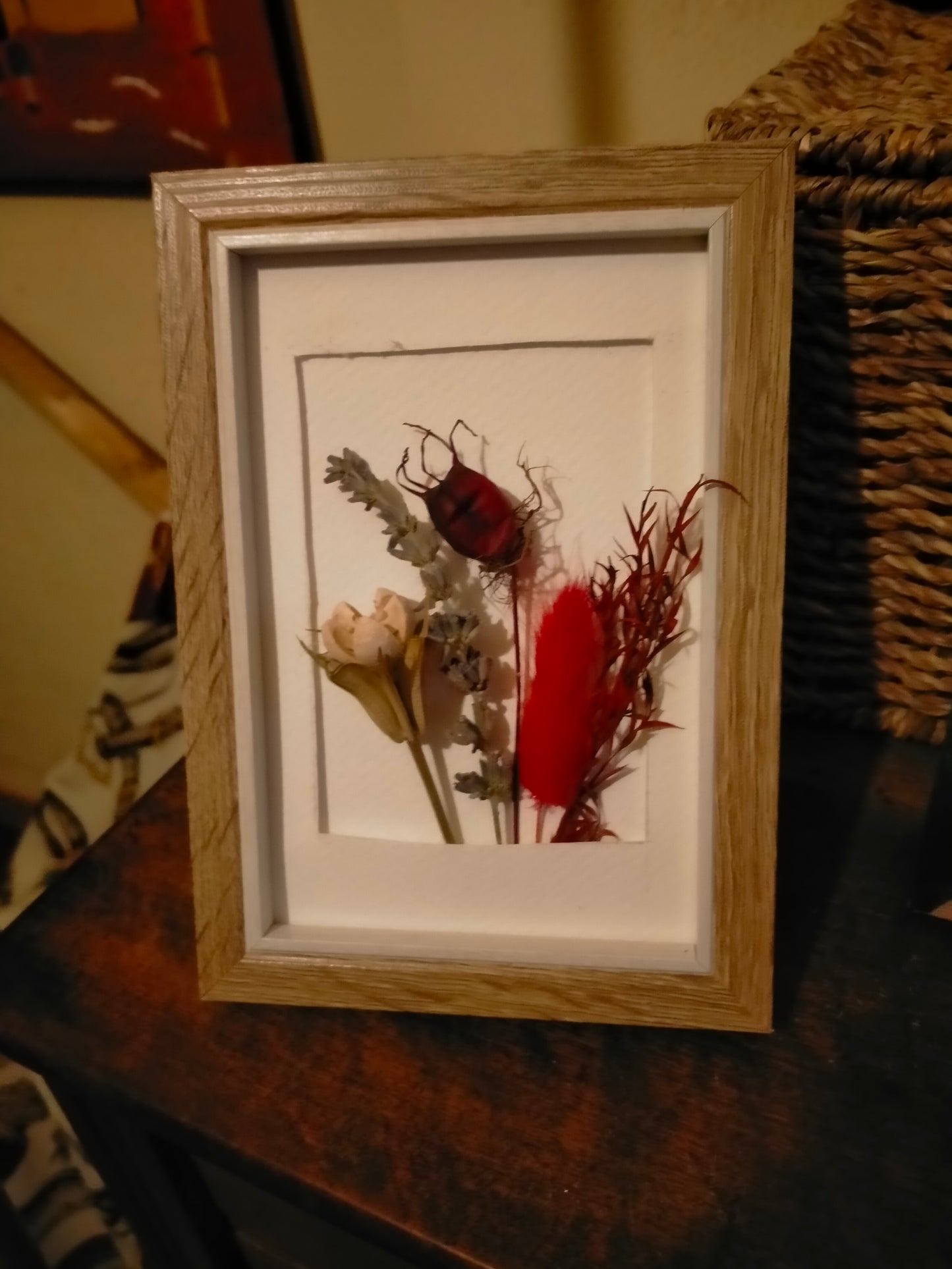 Petit cadre fleurs séchées naturelles