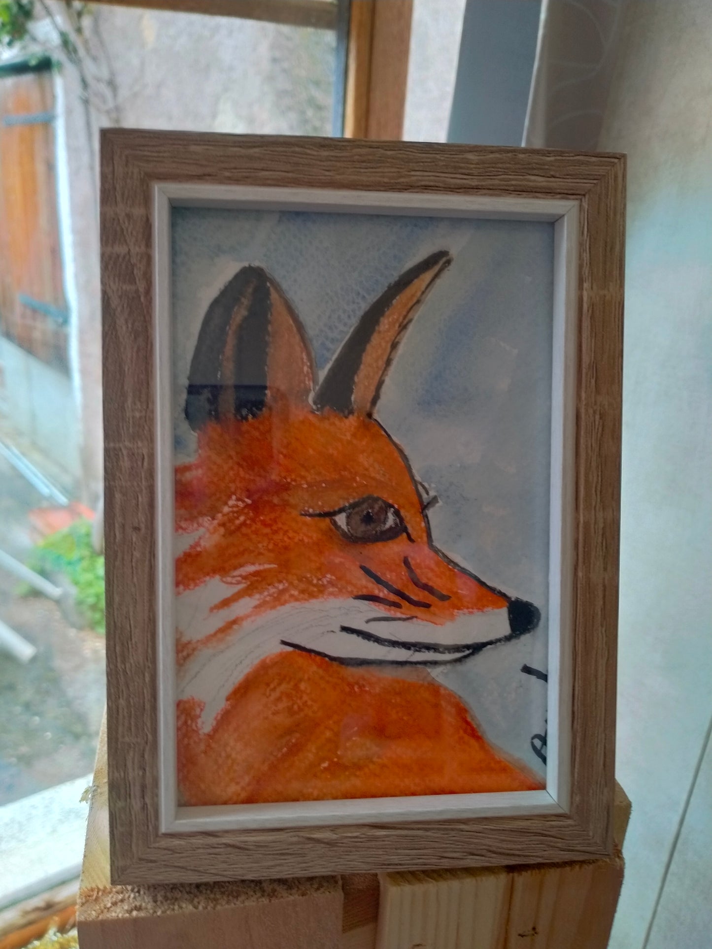 Aquarelle encadrée peinte à la main